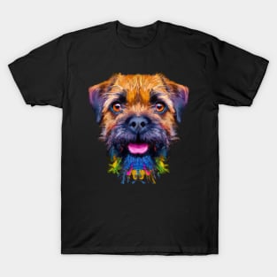 Adorable Border Terrier Dog Artwork T-Shirt